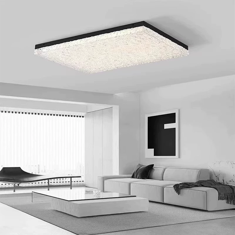 Minimalistic rectangular ceiling light for living room, combined lights, eyes protection, comfortable light spectrum, light luxury style