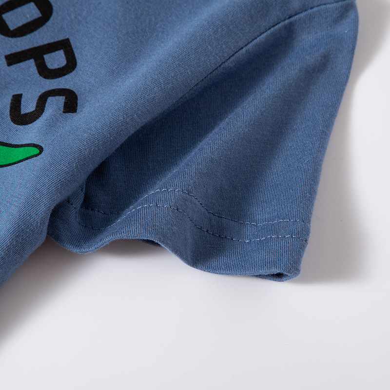 Nueva Camiseta de manga corta para niños dinosaurio de dibujos animados impreso Camiseta de algodón para niños verano estilo coreano cuello redondo entrega de una pieza