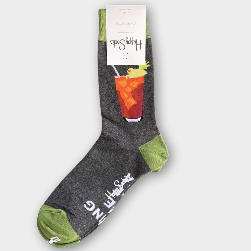 ハッピーソックス メンズソックス ミドル丈 コーマ綿 吸汗消臭 通気性 スウェーデン製 おしゃれ カラフル 薄手