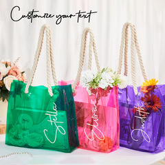 Customized tote bags镭射透明游泳防水包大容量化妆品塑料礼品袋