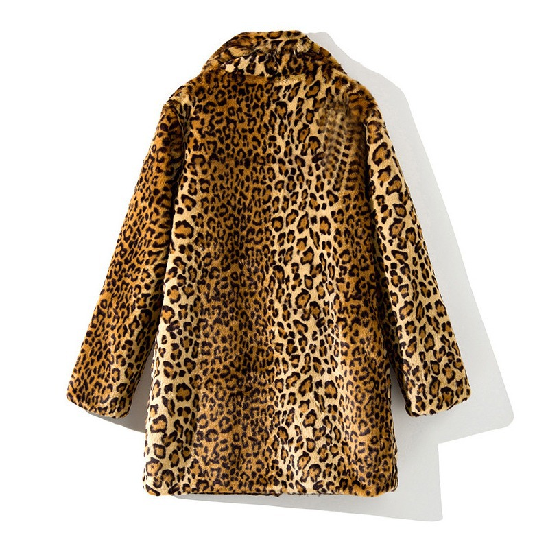 Women's Clothing new style fur coat for women mid length suit collar sexy leopard print coat coat in stock_voghion.com