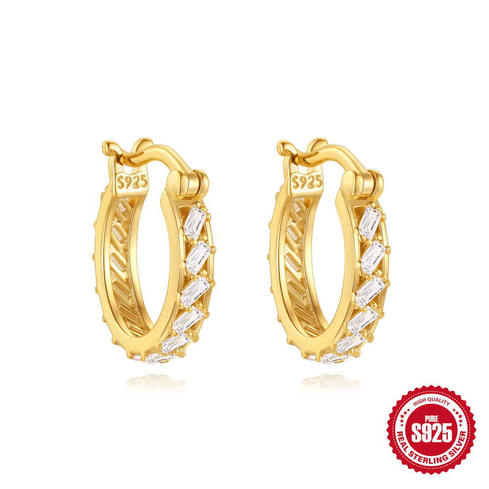 Nuevos pendientes de plata de ley s925 para mujer, estilo ins, estilo francés, simple y elegante, circonio cuadrado, orejas retorcidas irregulares