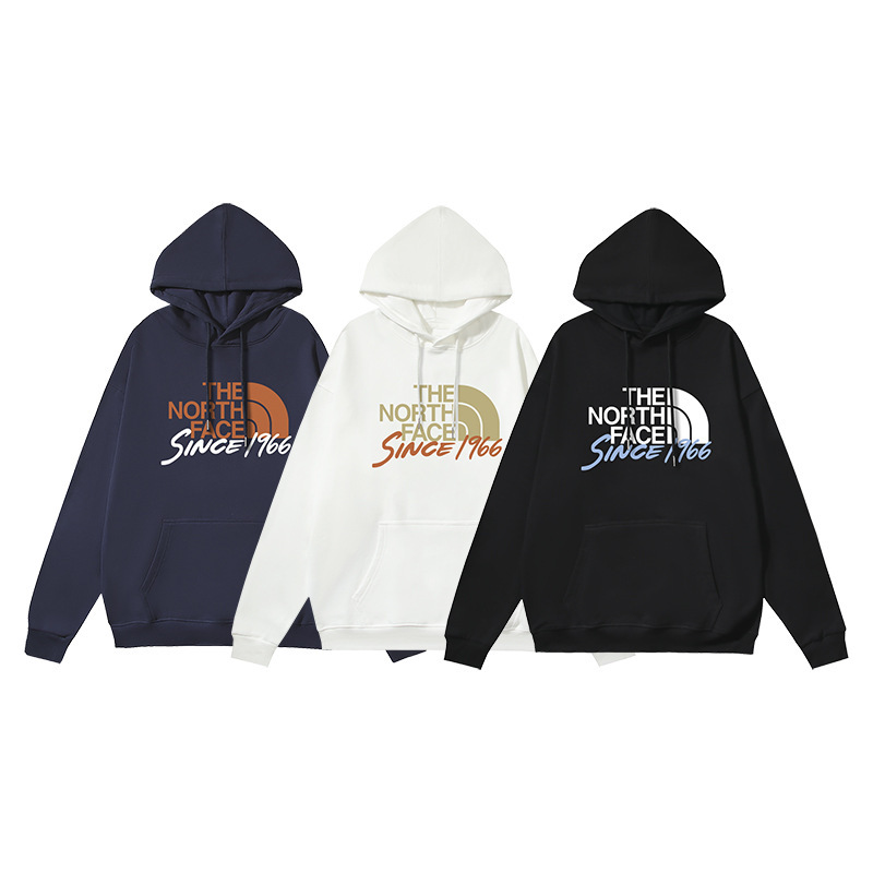 Cross-Border High-End Version of the North Face Trendy Brand American-Style Pure Cotton Casual Loose Letter-Printed Hooded Sweatshirt