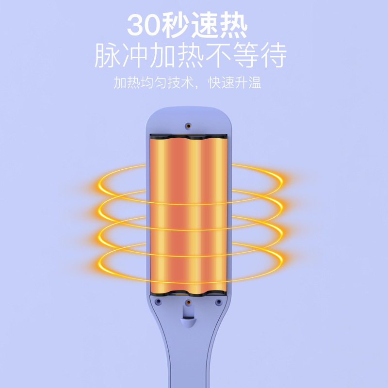 新款蛋卷韩式陶瓷卷发棒钢琴水波纹蛋卷头玉米夹板液晶防烫卷发器|undefined