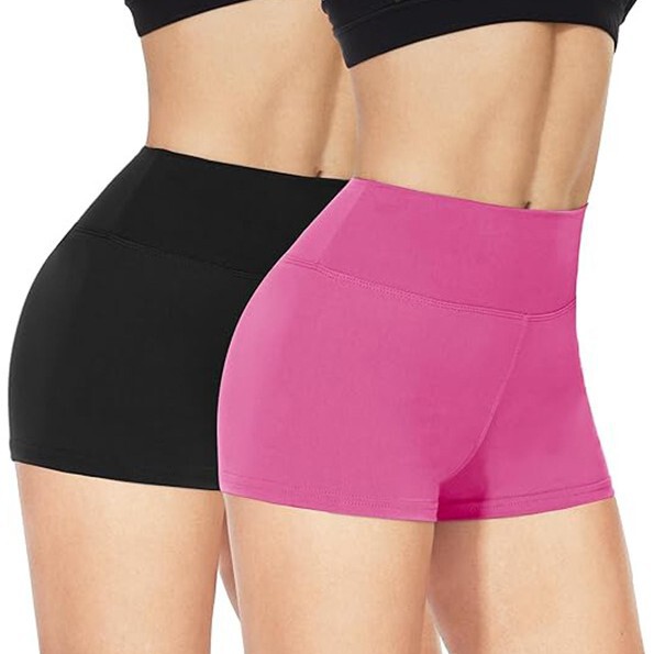 European and American Cross-Border Women's 3inch Cycling Tight Shorts High-Waisted Fitness Solid Color Peach Lift Volleyball Yoga
