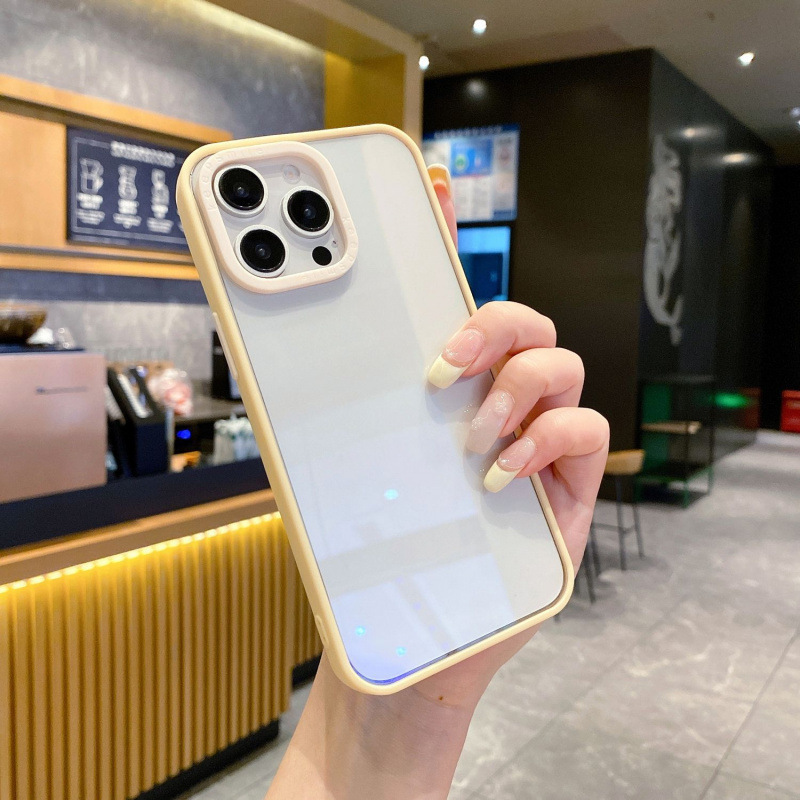 撞色苹果17promax双色手机壳iPhone15/14pro磨砂壳亚克力12凹槽壳|undefined