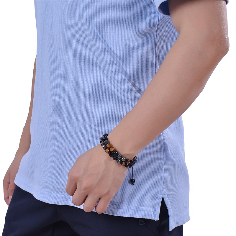 38g Weight Bracelets Classification 1 Piece Quantity Daily Occasion Agate Material Gradient Color Pattern Women'S Gender Beaded Design Retro Style Retro Gradient Color Agate Beaded Bracelets 1 Piece 6