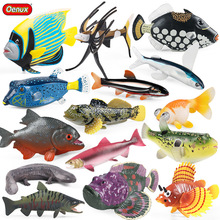 跨境仿真動物模型海洋認知金魚食人魚飛魚河豚魚石頭魚蝴蝶魚玩具
