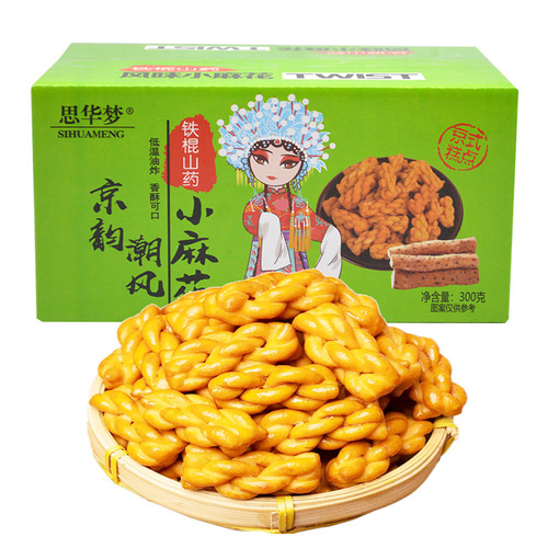 Si Hua Dream - Small Hemp Stick Iron Yam Small Hemp Stick Xylitol Spicy Small Hemp Stick Leisure Snack 300g/Box