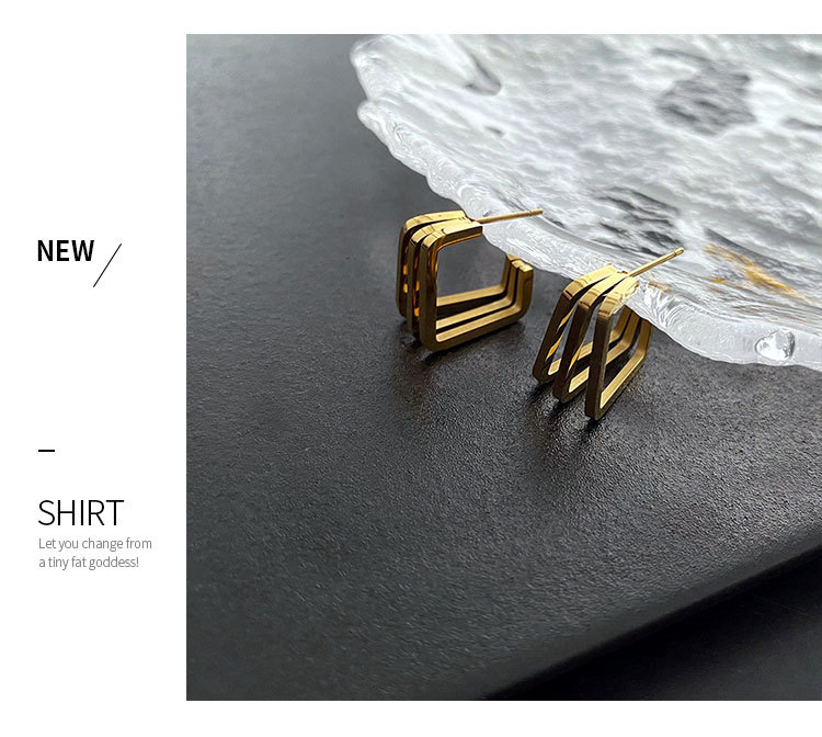 Simple Style Geometric Titanium Steel Irregular Plating Earrings 1 Pair