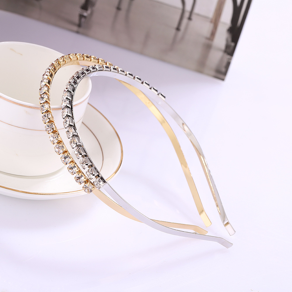 Estilo coreano amplia horquilla de diamantes de imitación diadema diamante incrustado antideslizante banda diamante adulto horquilla tocado accesorios para el cabello al por mayor