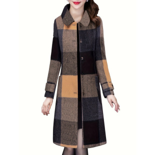 D 63628 High-end checked wool coat �������Ӵ������uͨ��
