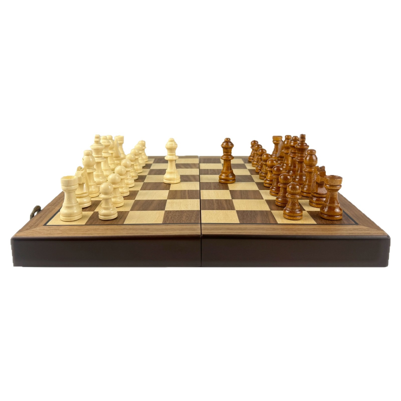 Juego de Ajedrez Magnético de Madera Maciza Tamaño Pequeño, para Niños y Estudiantes