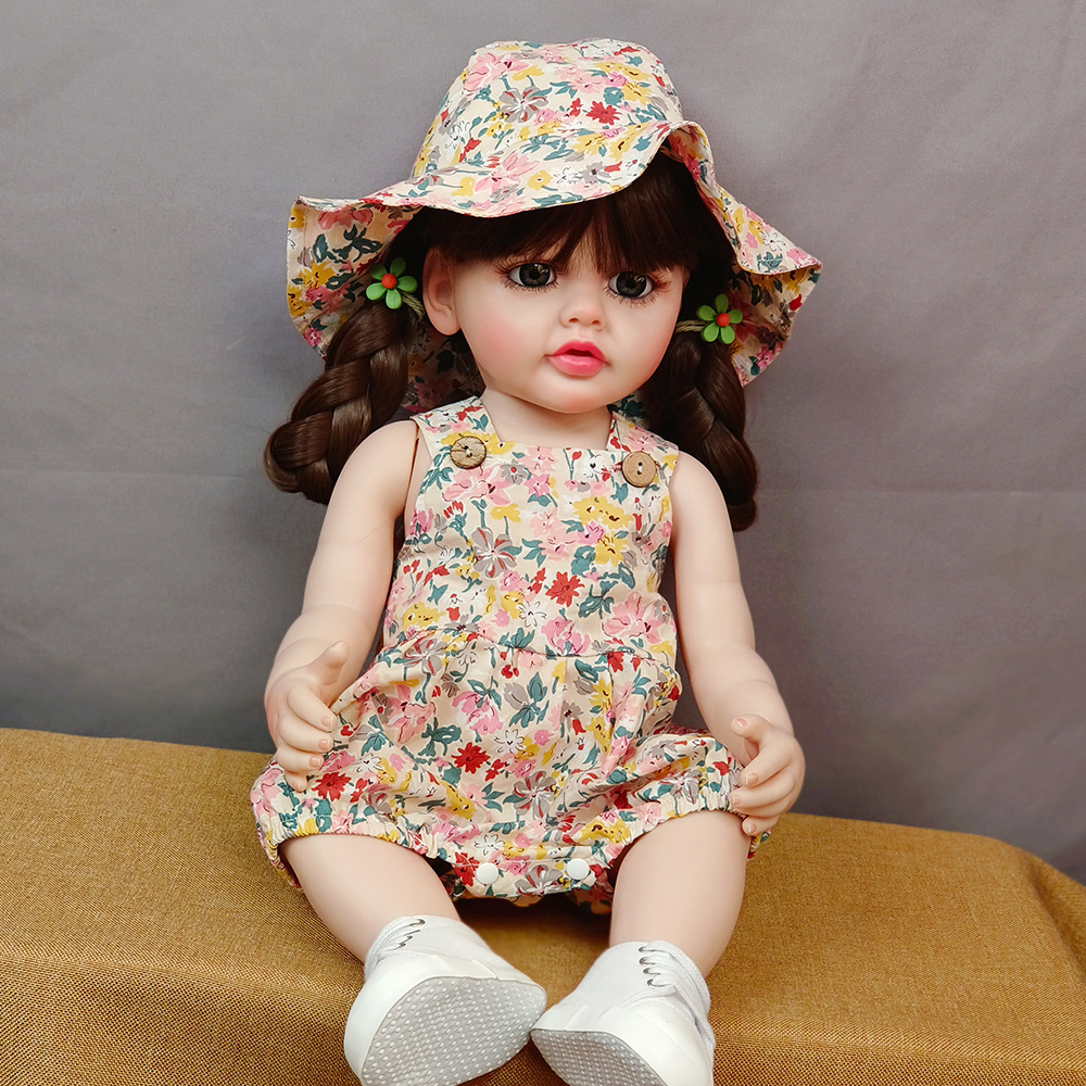 Reborn doll, lifelike baby with long hair, floral dress, princess gift box, Douyin doll, foreign trade, cross-border, dropshipping.