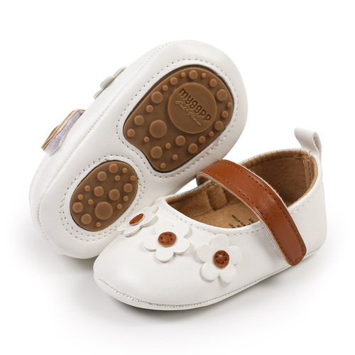  New Autumn Small Flower Baby Shoes Soft Sole Non-Slip Learning Walk Shoes Baby Princess Shoes M2044