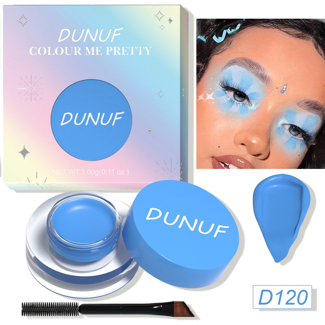 DUNUF 12 Face Color Waterproof Eyeshadow Long-lasting Eyeliner Matte Gloss Eyebrow Dye Universal Note Disclaimer undefined