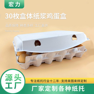 Wholesale 30 box pulp egg box blue light white A4 pulp egg tray soil egg transport buffer egg box