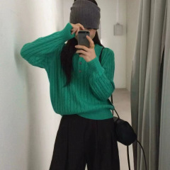 高级感毛衣女麻花半开扣翻领羊毛针织衫2025新款韩系复古内搭上衣