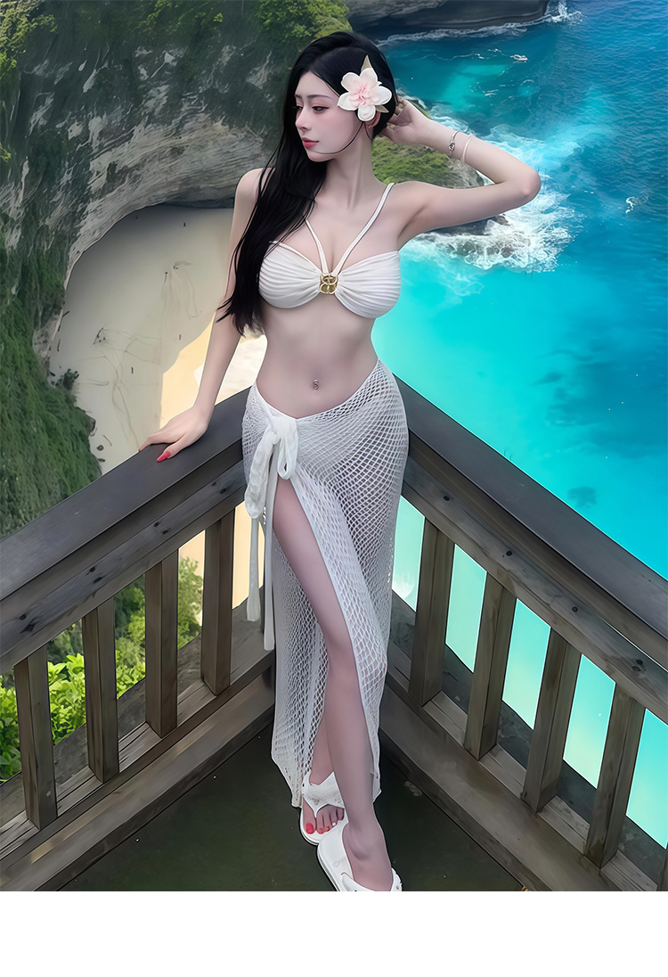 Damen Bikini Set Mit Netzrock Und Oberteil Für Den Strandurlaub_voghion.com