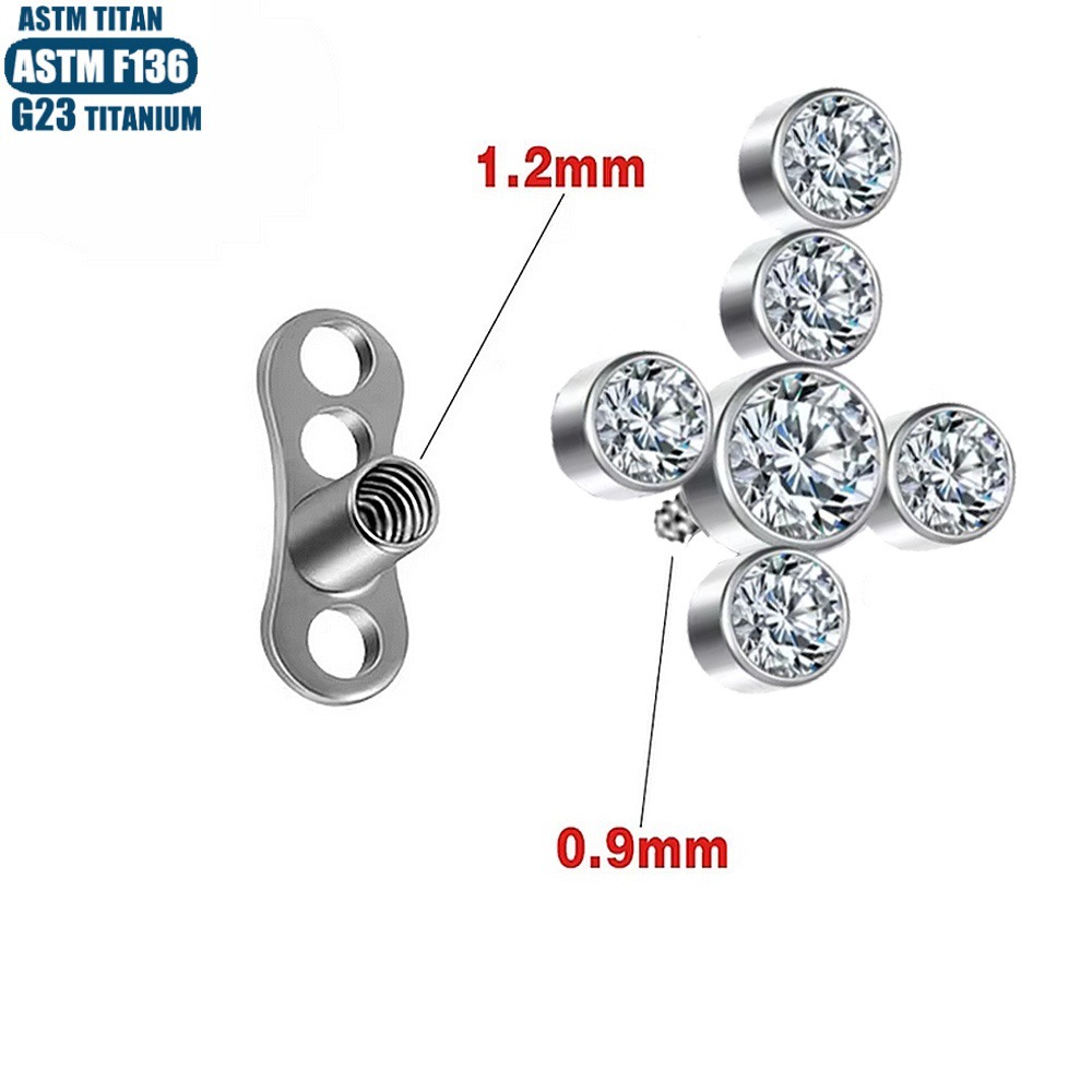 16G labret stud size and finish detail