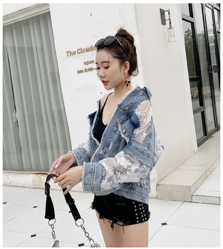 ​​Women's Lace Mesh Short Jacket – Lightweight Sun Protection Top With Embroidered Details (Light Blue, S-3XL)​​_voghion.com
