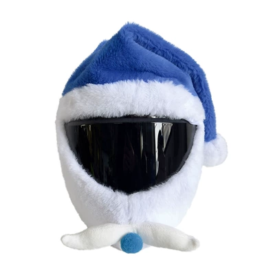 Stitch Pig Head Headgear, Dəbilqə (Kaska) aksesuarları - blue-santa-hat