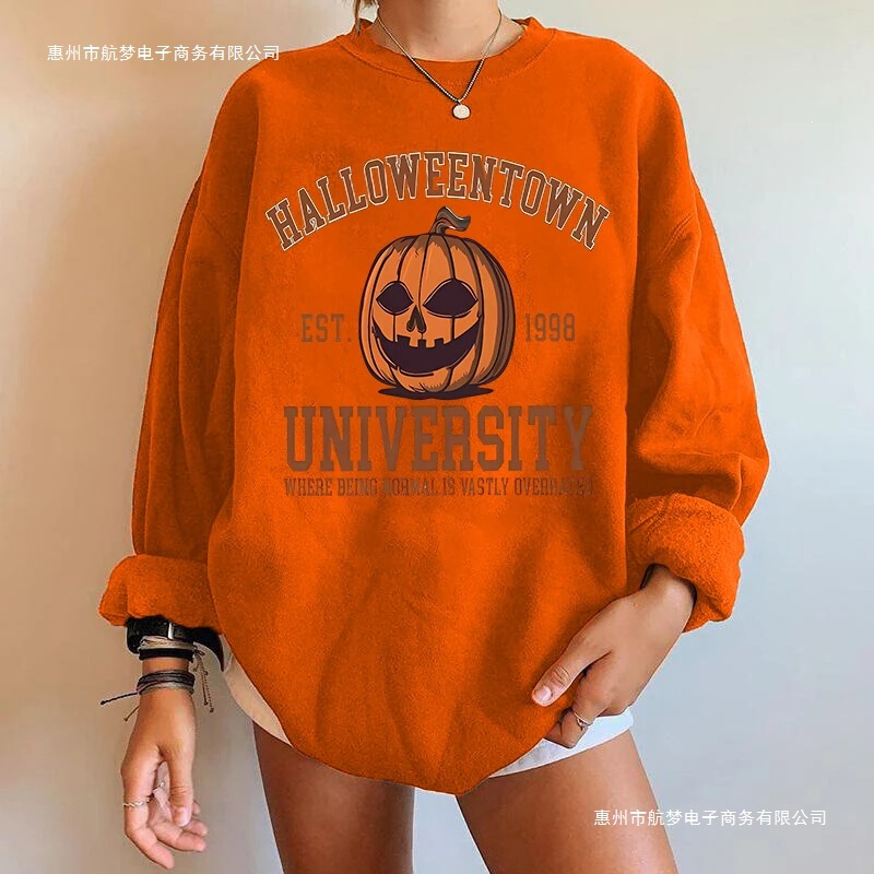 Halloween Pumpkin Letter Print Sweatshirt Round Neck Casual Trendy Sweatshirt Autumn Spring Women's Clothing Spy x Family Halloween Pumpkin Letter Print Sweatshirt Round Neck Casual Trendy Sweatshirt Autumn Spring Women's Clothing Spy x Family