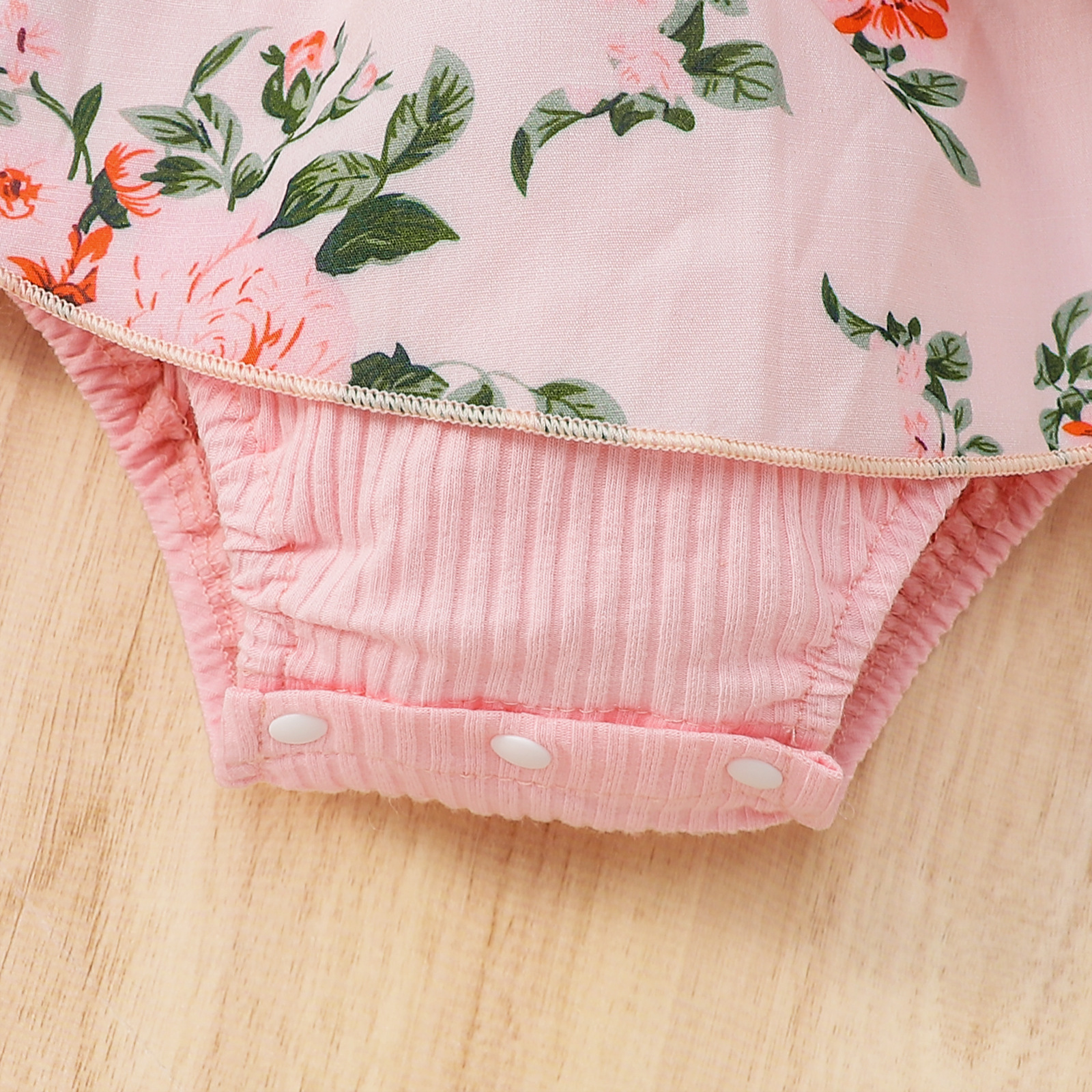 Babytøj Babypiger blonder bomuldsgrave syninger blomster fuld print onesie_voghion.com