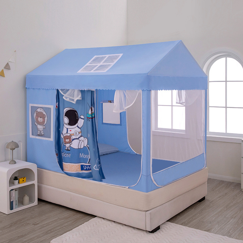 우주 비행사 [여름 싱글 커튼] - 바닥 전체가 탈부착 및 세탁 가능한 침대 시트