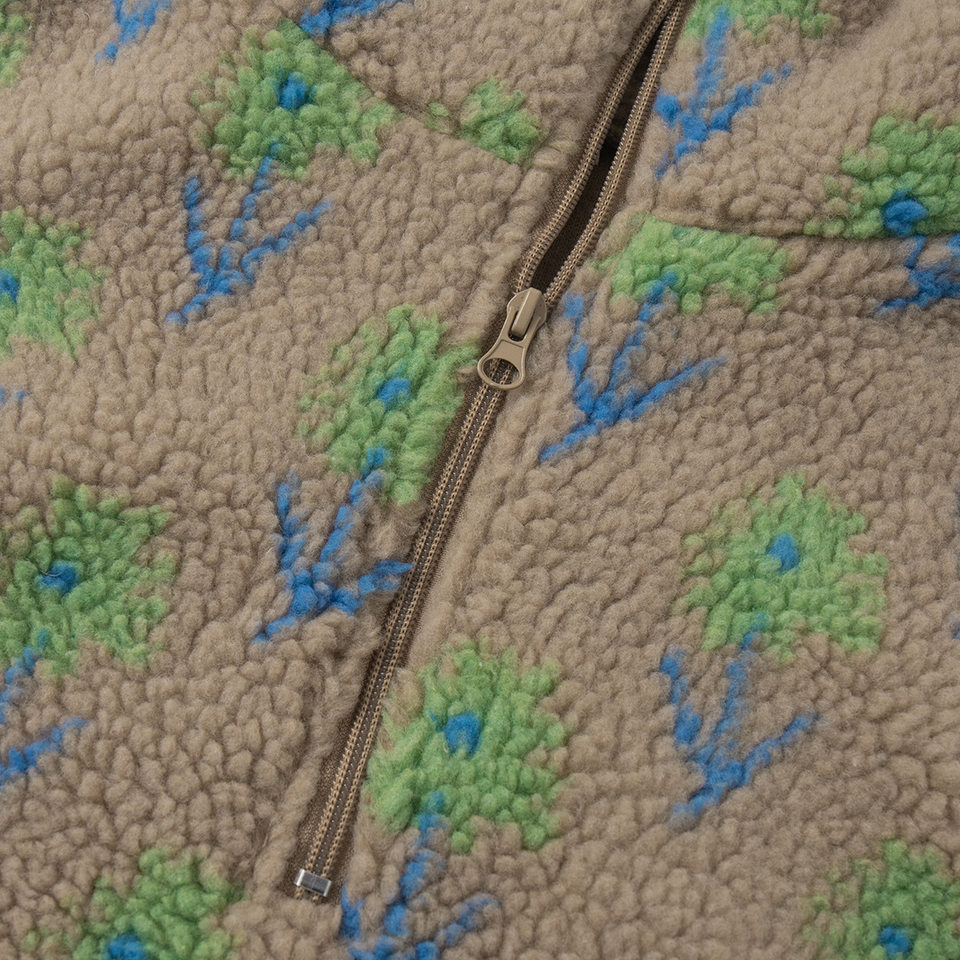 Áo nỉ lông cừu dệt jacquard nữ dáng rộng cổ cao nửa khóa kéo tay dài — Tím, màu xanh lá cây chi tiết 13