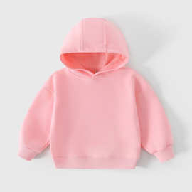 工厂一件代发儿童连帽卫衣春秋连帽衫男童上衣可印花女童卫衣帽衫