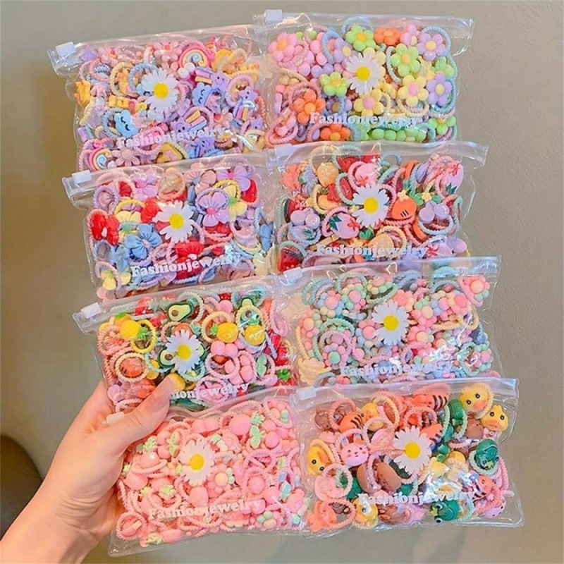 Scrunchies Set para mujeres y niñas Colorful Elastic