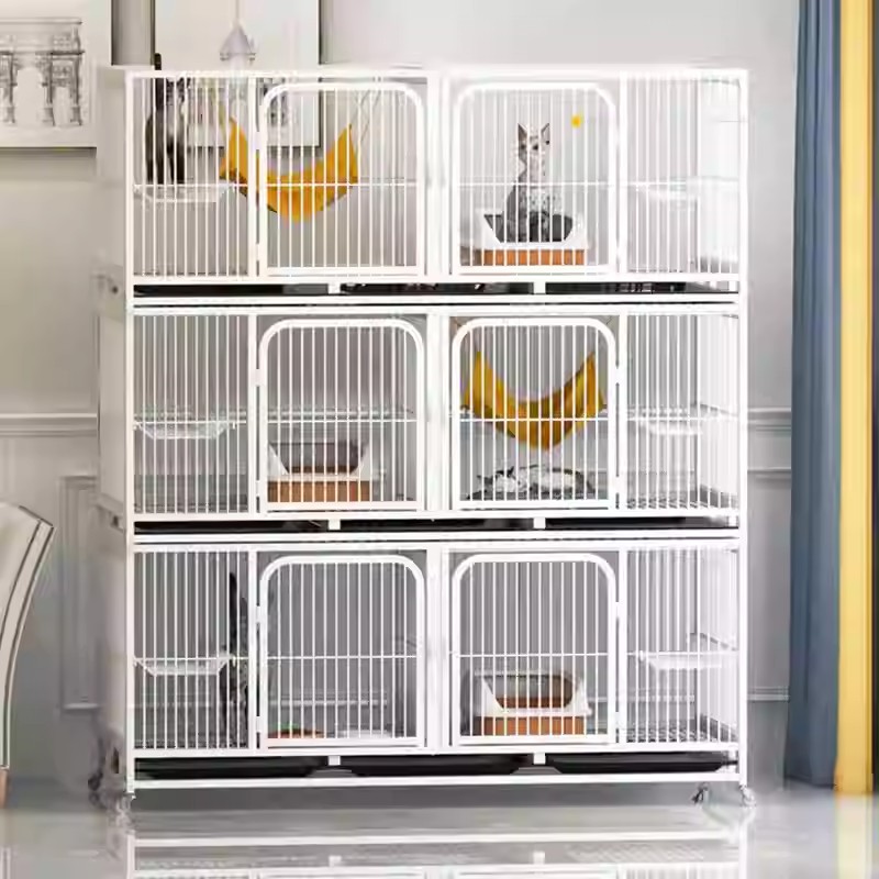 Jaula de gatos Jaula de cría de gatos Jaula de tres capas Jaula de cría de gatos Jaula de hembra Jaula de doble capa Jaula de perros adoptivos