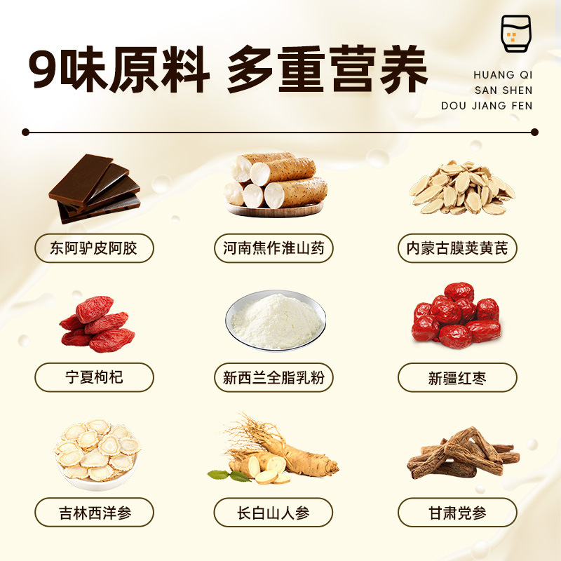 黄耆党参豆乳粉末500g OEM加工オリジナルフレーバー栄養豊富な朝食代替粉末黄耆党参豆乳粉末|undefined