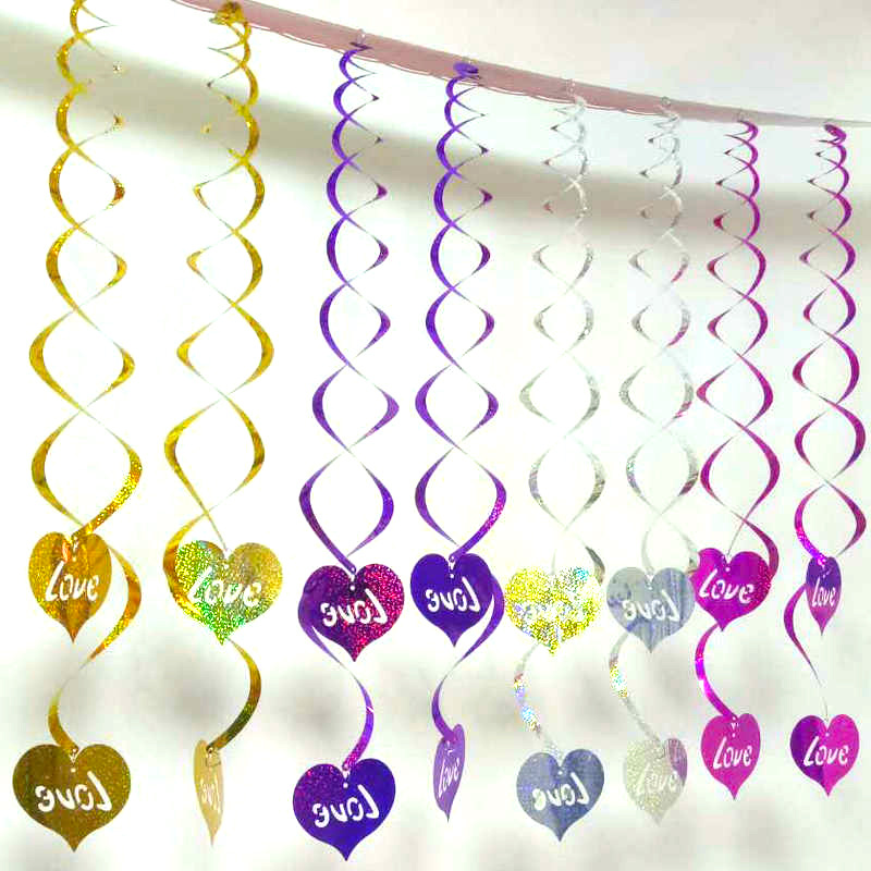 Sala de bodas lugar de la boda diseño espiral colgante apoyos globo decoración colgante lentejuelas espiral lluvia colgante de seda