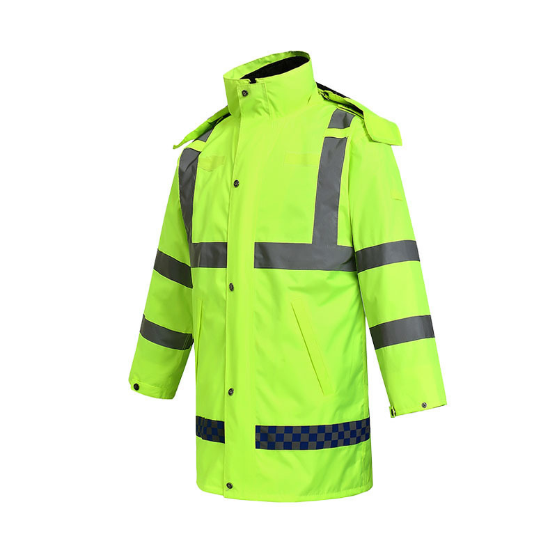Reflective cotton-padded jacket reflective raincoat suit traffic duty rescue waterproof split male security property patrol Reflective cotton-padded jacket reflective raincoat suit traffic duty rescue waterproof split male security property patrol