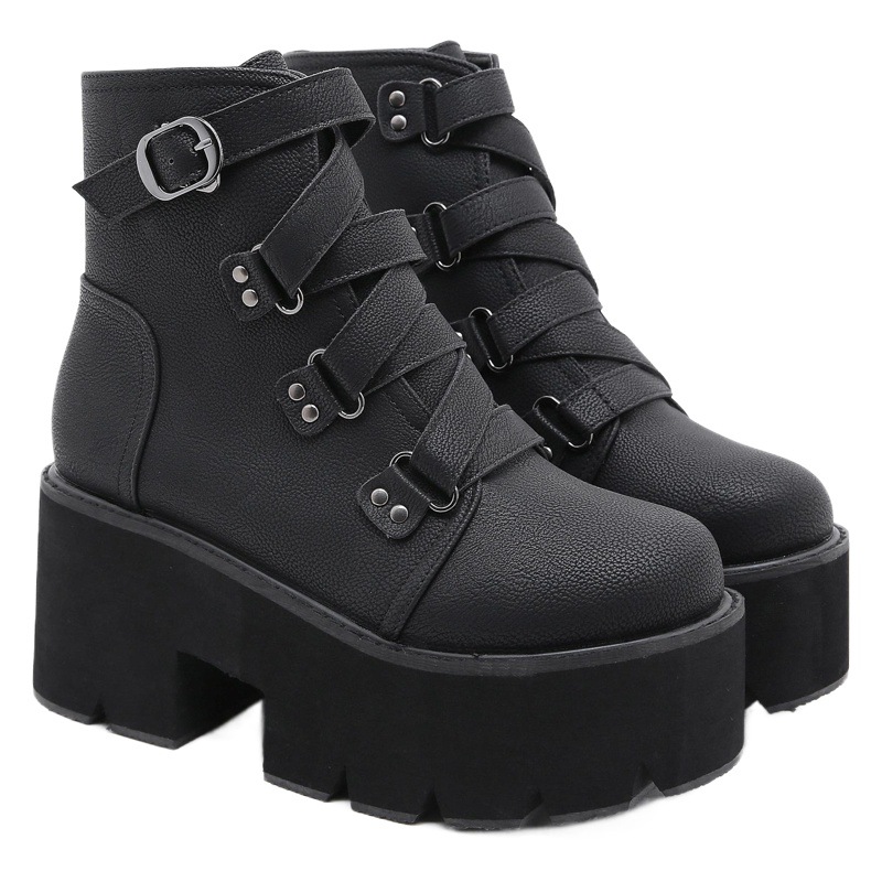 2023 botas de mujer de comercio exterior de tamaño más europeo y americano Amazon AliExpress Otoño e Invierno Nuevo fondo grueso popular grueso tacón alto botines