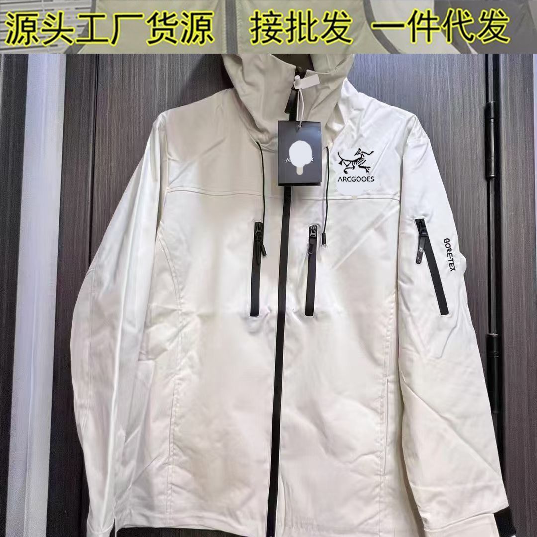 2025 nueva chaqueta encapuchada impermeable a prueba de viento chaqueta al aire libre chaqueta bordada de moda