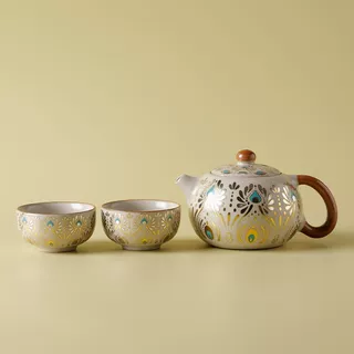 黄汝敦煌西施壶一壶两杯茶壶家用泡茶陶瓷茶杯功夫茶具小套装