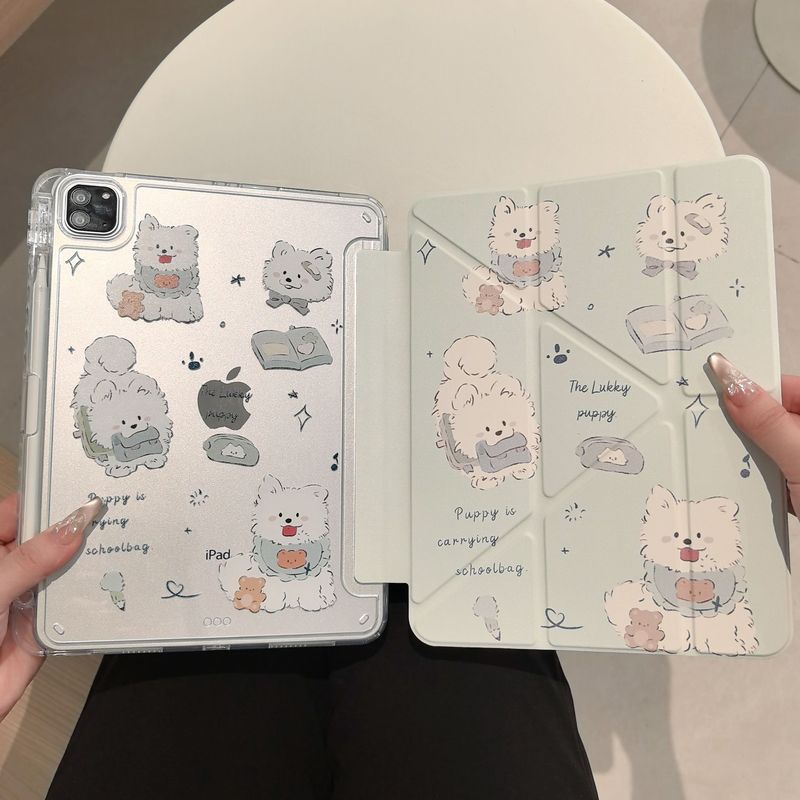 ipad11代保护壳套3+Y支撑可爱小狗苹果平板10代带笔槽防摔壳子|undefined