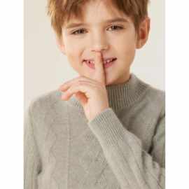 双股加厚儿童羊绒毛衣男女童半高领圆领羊绒衫中大童纯色贴身打底