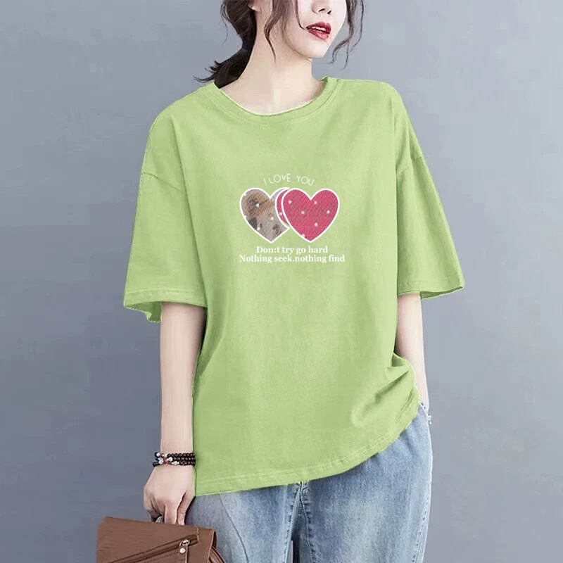 Clearance Sale: Foreign Trade Maternity Short Sleeve T-Shirt for Women, Loose Fit, Plus Size, Slimming, Belly Covering, Printed Half Sleeve Top