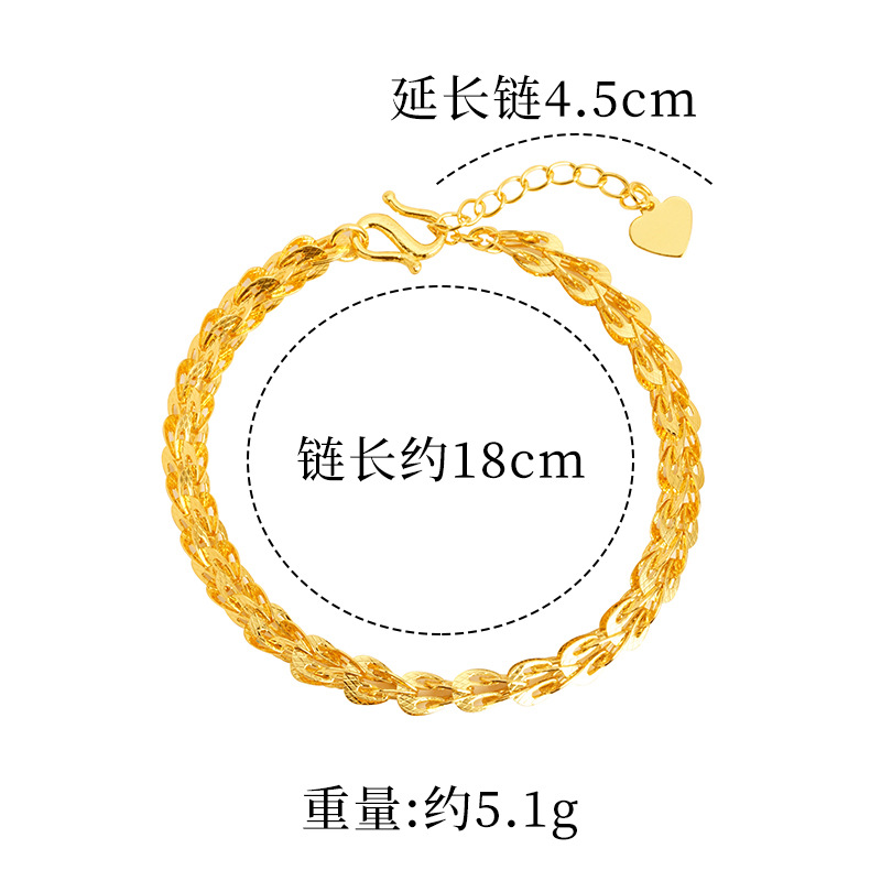 Nuevos productos de Vietnam arena de oro brazalete de cola de phoenix temperamento femenino estilo nacional plumas generales estilo nacional Yiwu fábrica de joyerías suministro
