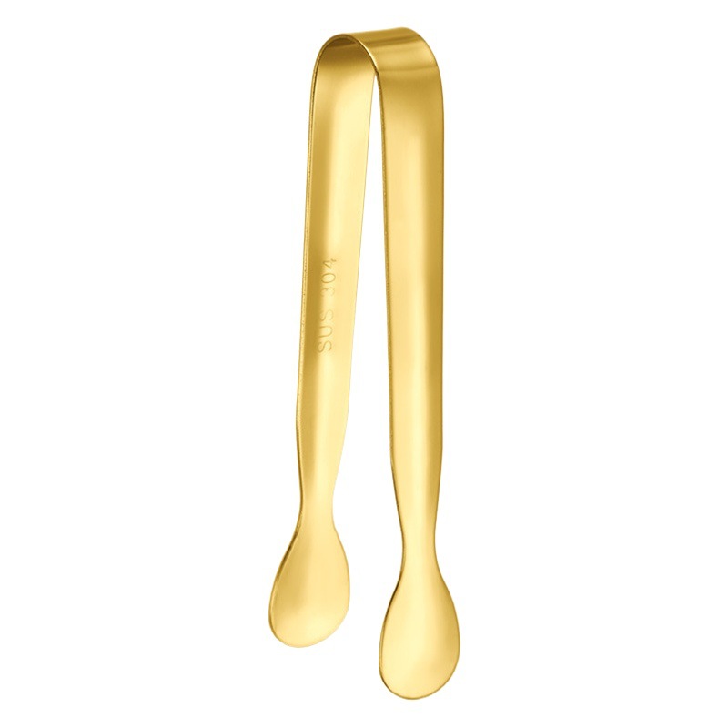 FUENTE fabricante 304 clip de hielo de acero inoxidable dorado engrosado no rebabas Cubo de azúcar clip de alimentos Barra de clip de hielo clip