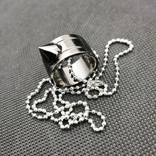 Self-Defense Round-Head Ring, Anti-Wolf Ring, Tiger Broken Window Ring with Bead Chain, Single Finger Buckle, Broken Window Escape Self-Defense Wrench