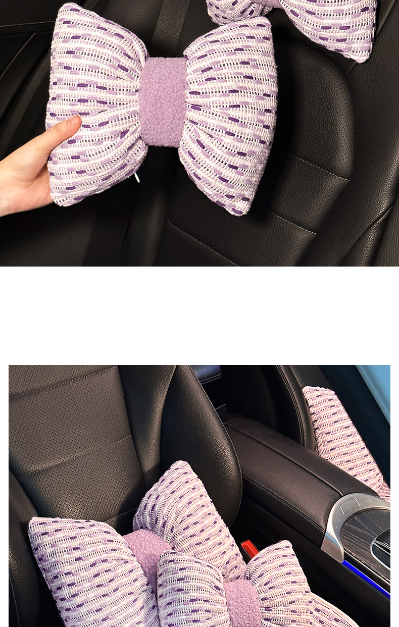 Car Headrest Neck Pillow, Car Seat Lumbar Cushion Set for Driver, Suitable for Women