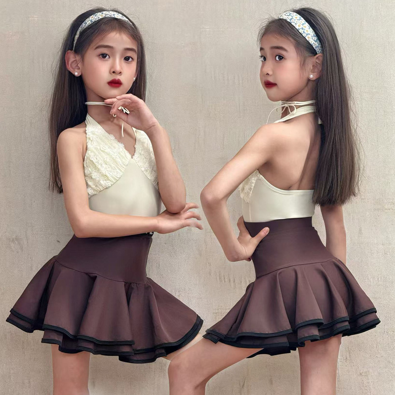 Faz Kidsren's Classy Latin Dance Clothing Kidsren's Classy Training Clothing Girls Classy Training Performance Dance Practice Clothing