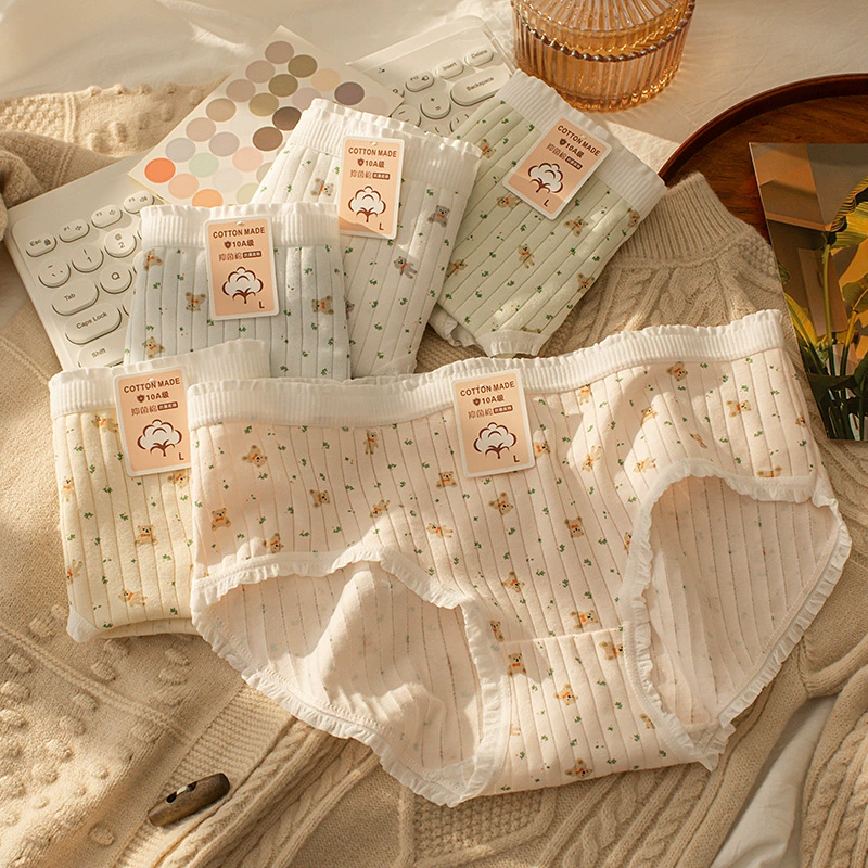 Нижнее белье из чистого хлопка для женщин 397 # Нижнее белье, чистый хлопок, женское бесшовное белье со средней посадкой, нижнее белье для девочек, женские трусы