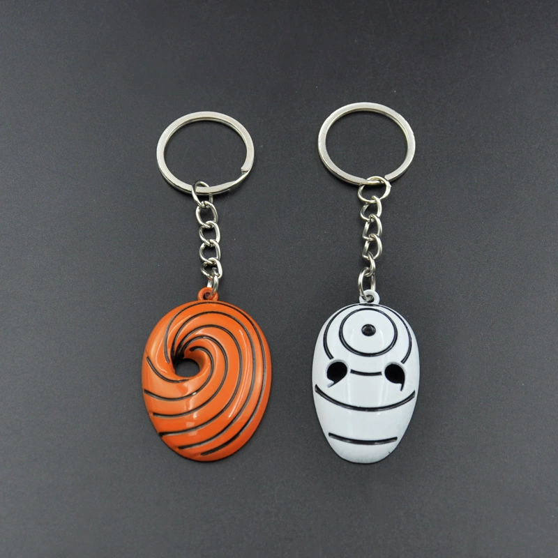 Creative white keychain, three dimensional mask, necklace