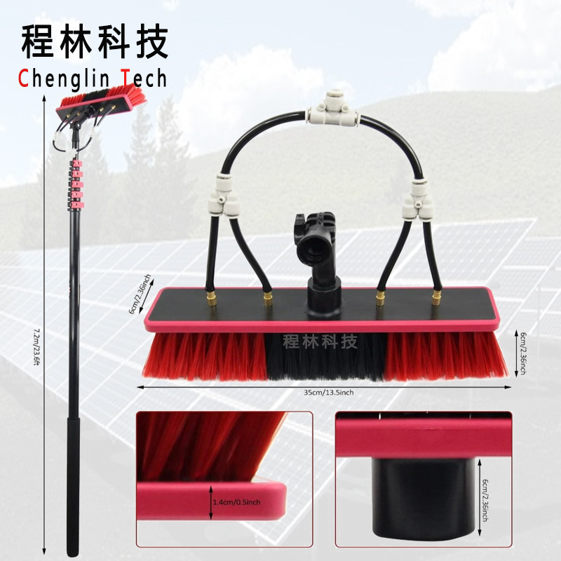 Wholesale cross-border telescopic car wash brush with water spray and squeegee, extended length for cleaning high windows and glass Wholesale cross-border telescopic car wash brush with water spray and squeegee, extended length for cleaning high windows and glass